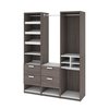 Bestar Cielo 59” Closet Organizer with 4 Drawers, Bark Grey & White 80854-47